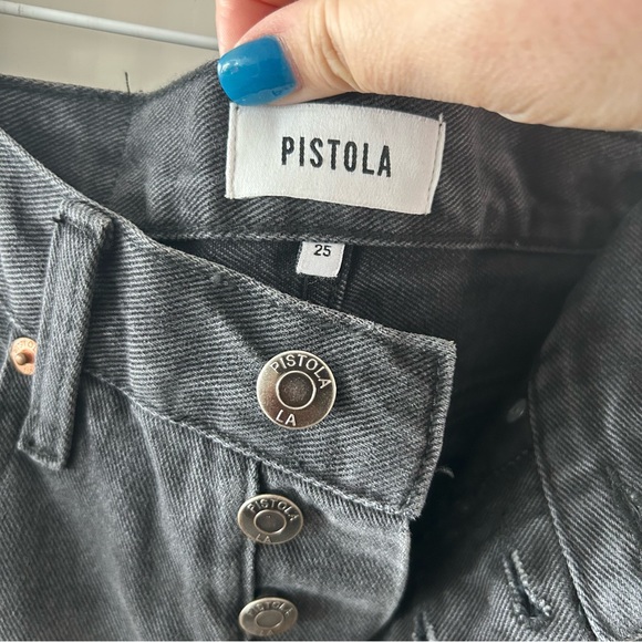 NWT Pistola Keaton Washed Black Distressed High Rise Slim Straight Jeans - Picture 5 of 6